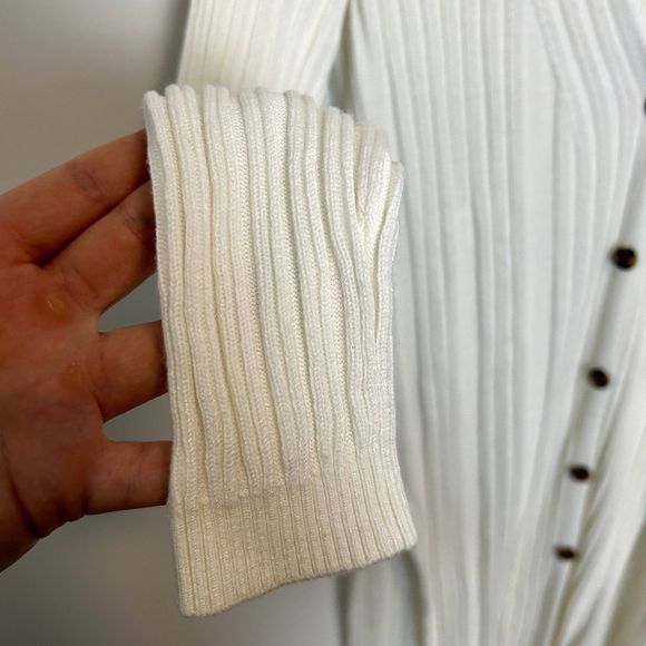 Free People Womens Ribbed Long Duster Cardigan Sweater Size XS Long Sleeve - Picture 11 of 15